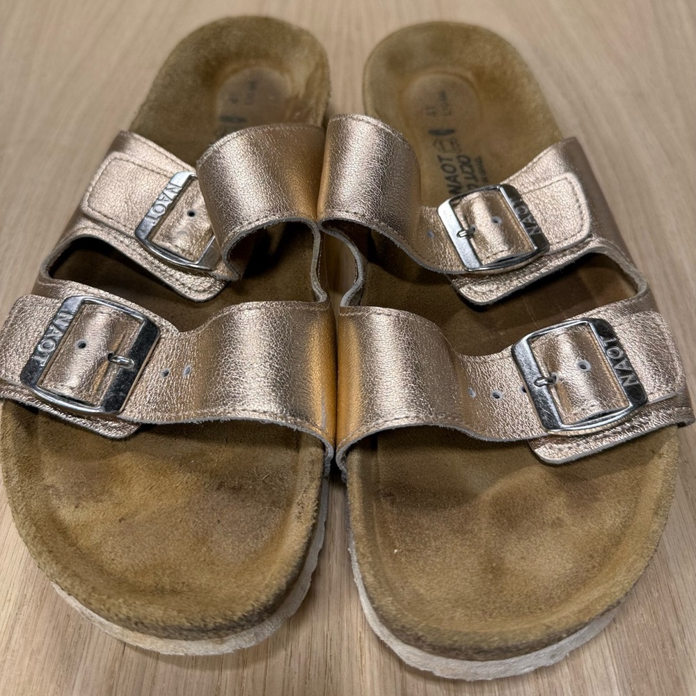 NAOT Leather Slides Sandals Rose Gold Size 41/10